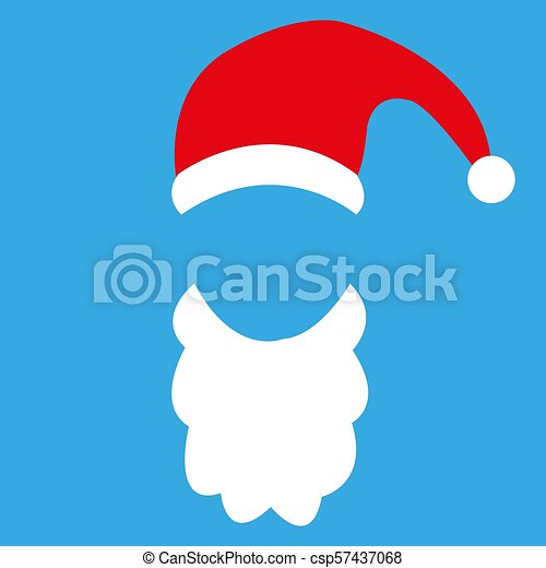 Detail Santa Hat And Beard Clipart Nomer 13