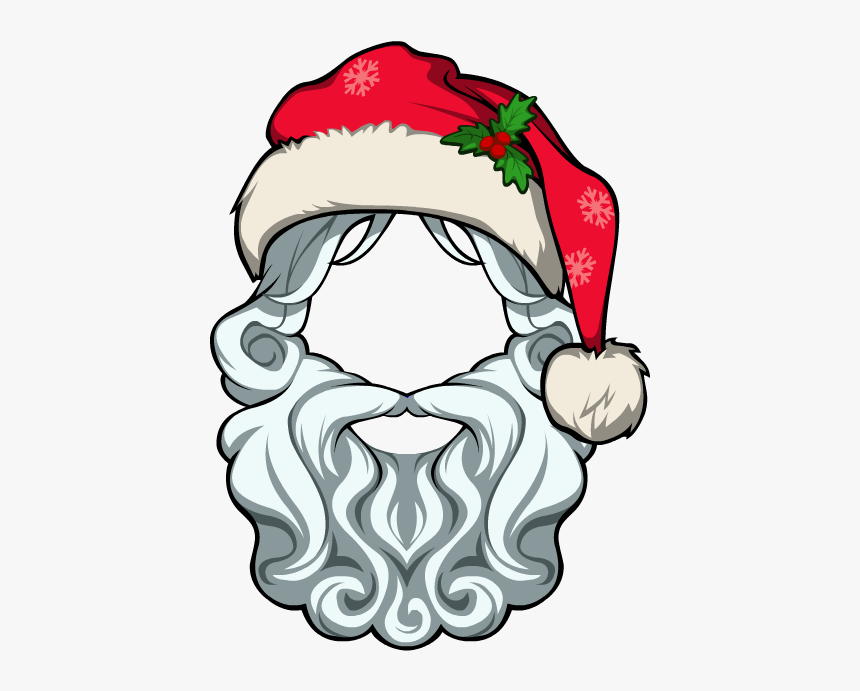 Detail Santa Hat And Beard Clipart Nomer 4