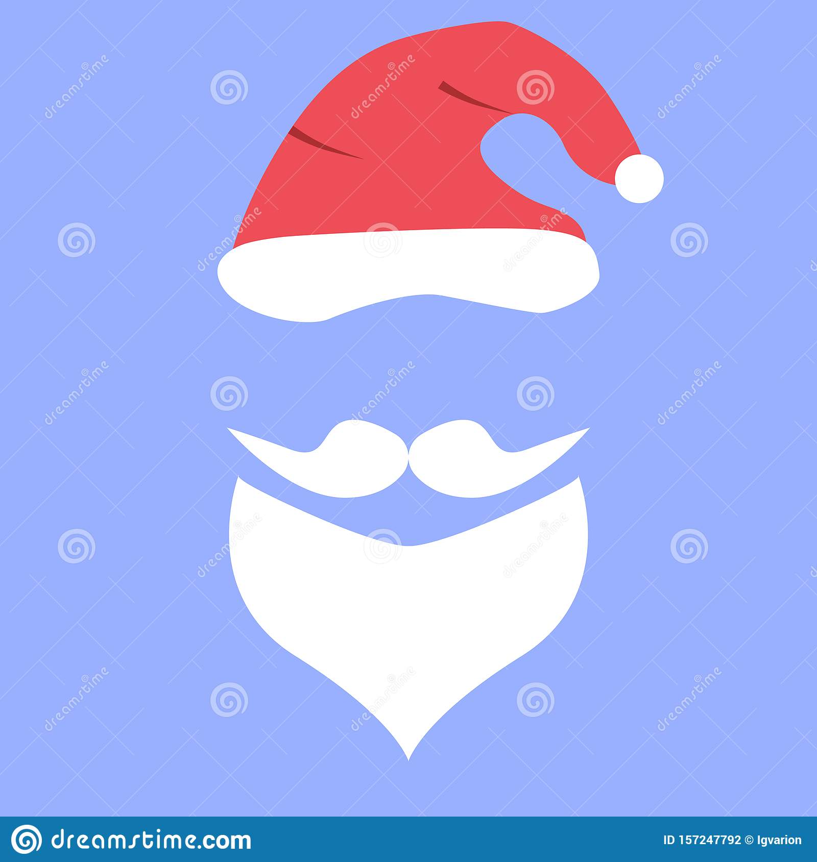 Detail Santa Hat And Beard Clipart Nomer 39