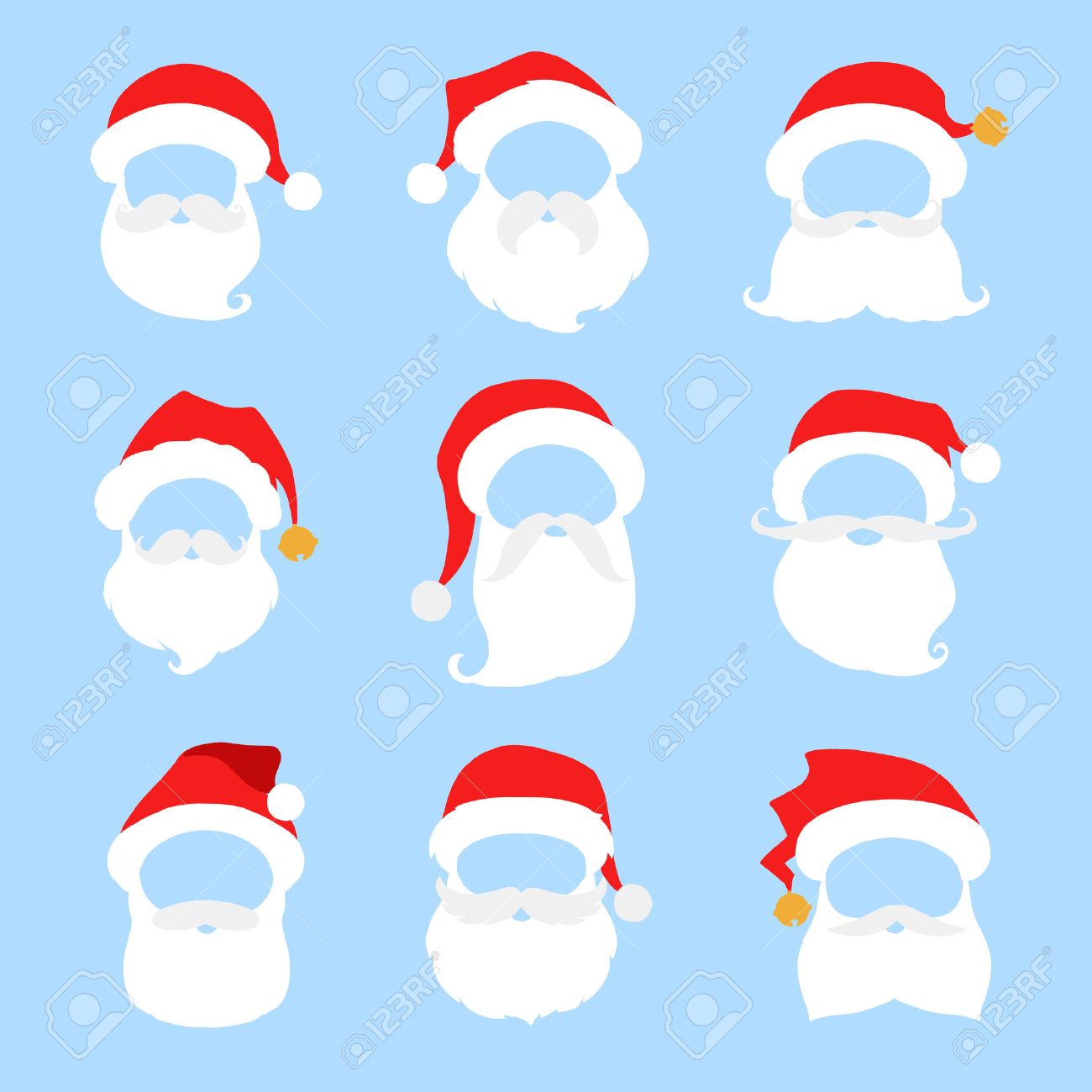 Detail Santa Hat And Beard Clipart Nomer 45