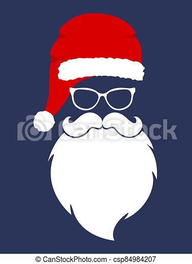 Detail Santa Hat And Beard Clipart Nomer 47