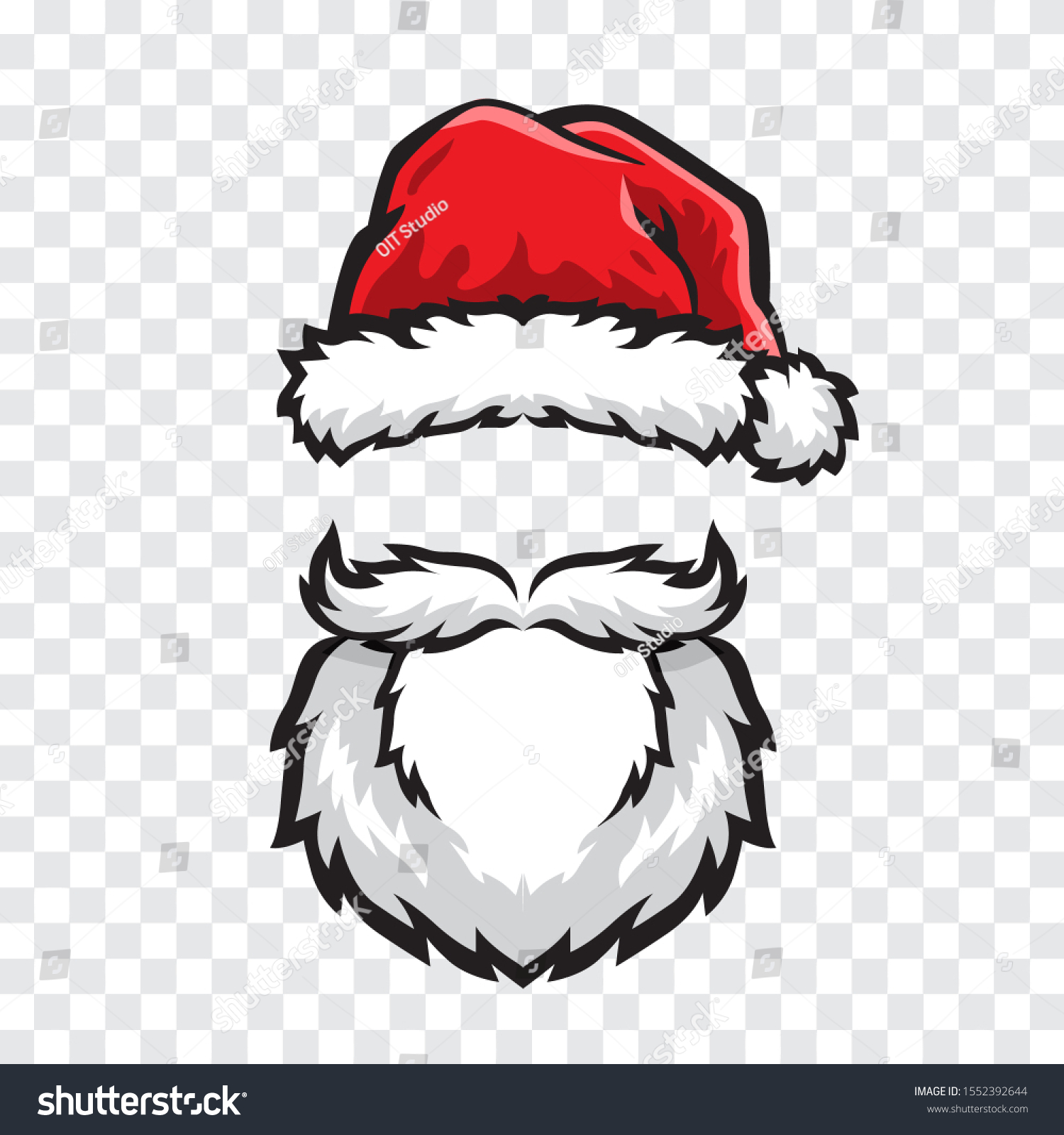 Detail Santa Hat And Beard Clipart Nomer 9