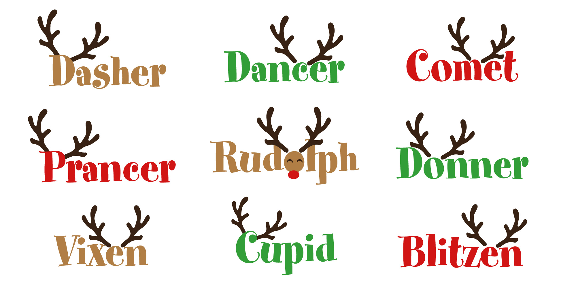 Santa Nine Reindeer Names 55+ Koleksi Gambar