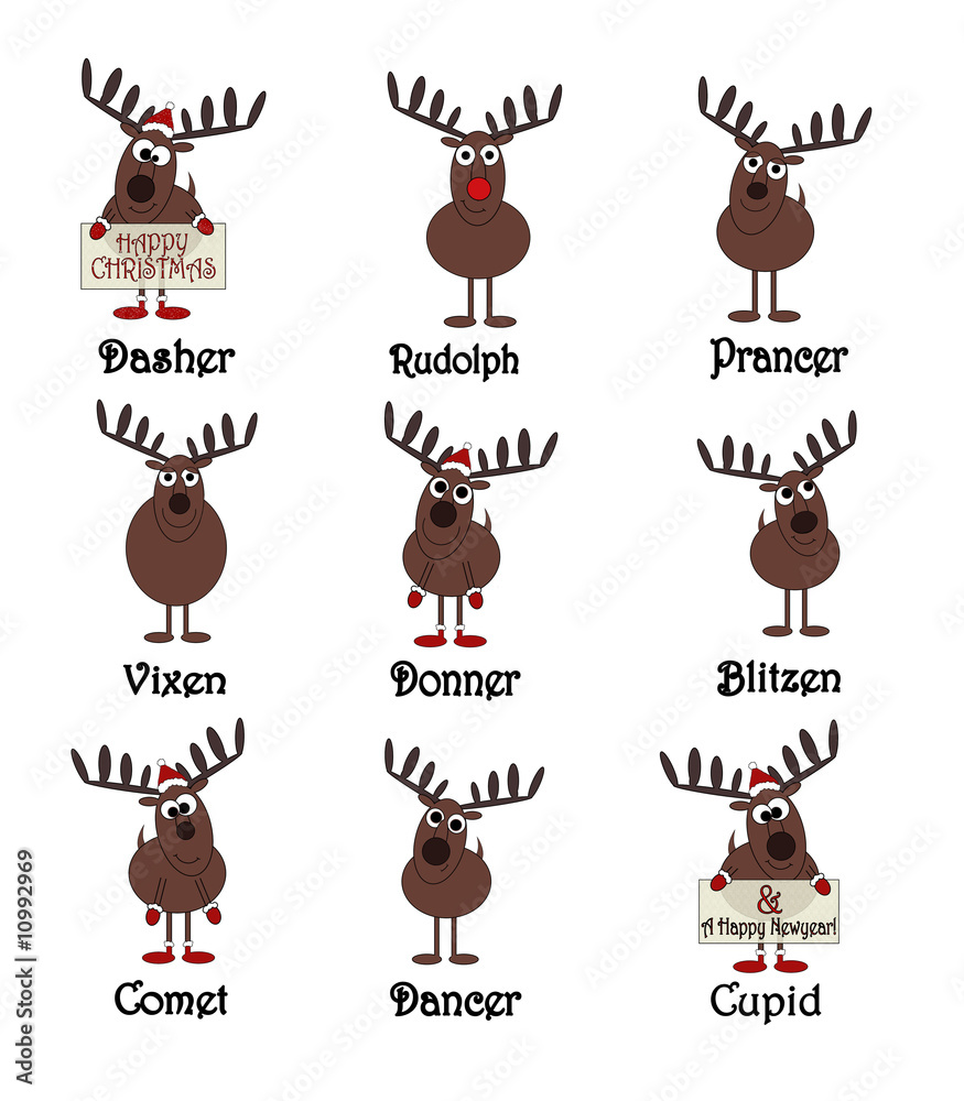 Detail Santa Nine Reindeer Names Nomer 40