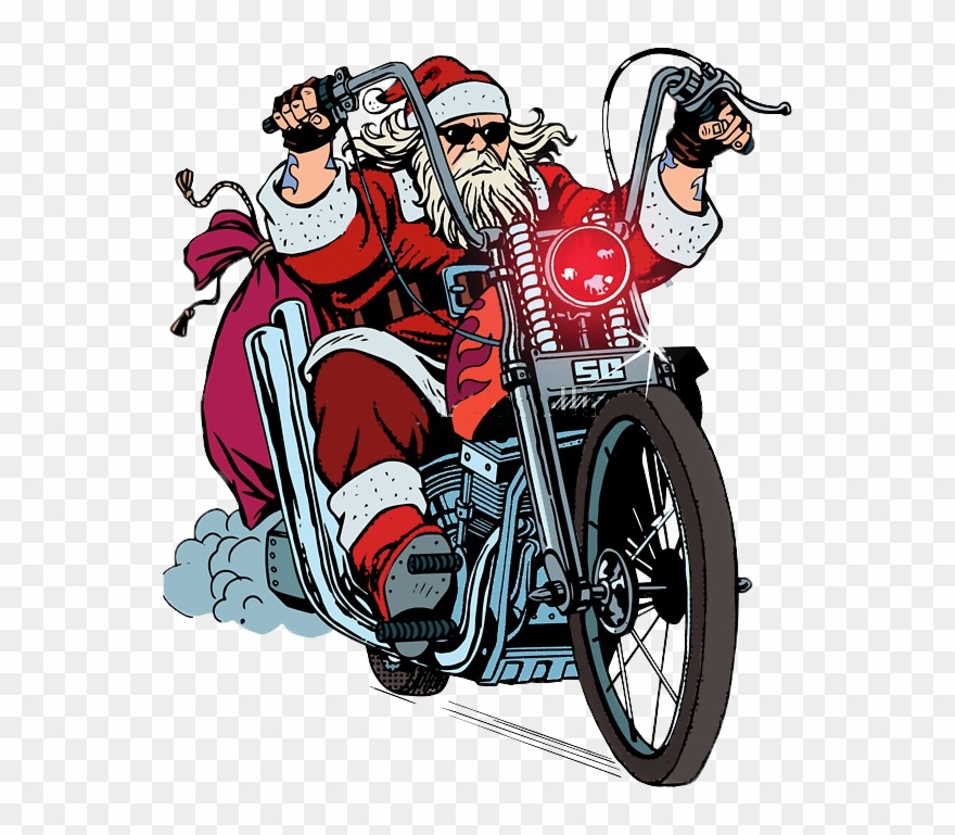Detail Santa On A Motorcycle Clipart Nomer 11