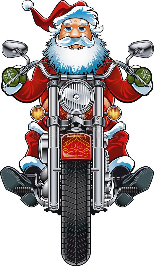 Detail Santa On A Motorcycle Clipart Nomer 12