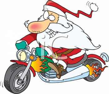 Detail Santa On A Motorcycle Clipart Nomer 13