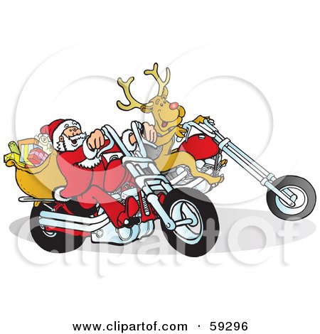 Detail Santa On A Motorcycle Clipart Nomer 15