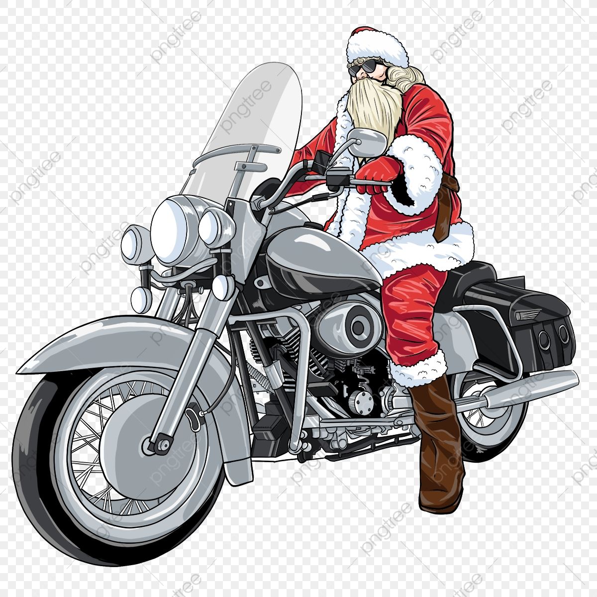 Detail Santa On A Motorcycle Clipart Nomer 16