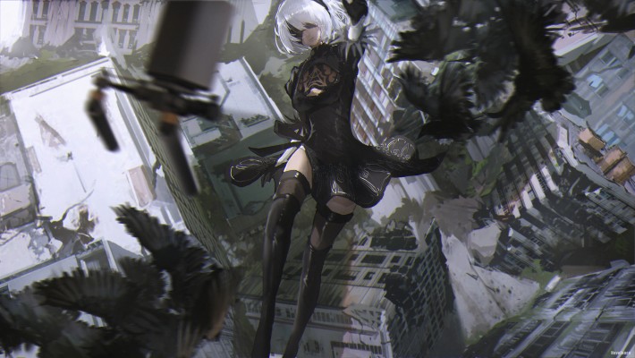 Detail Wallpaper Nier Automata 2b Fanart Nomer 53