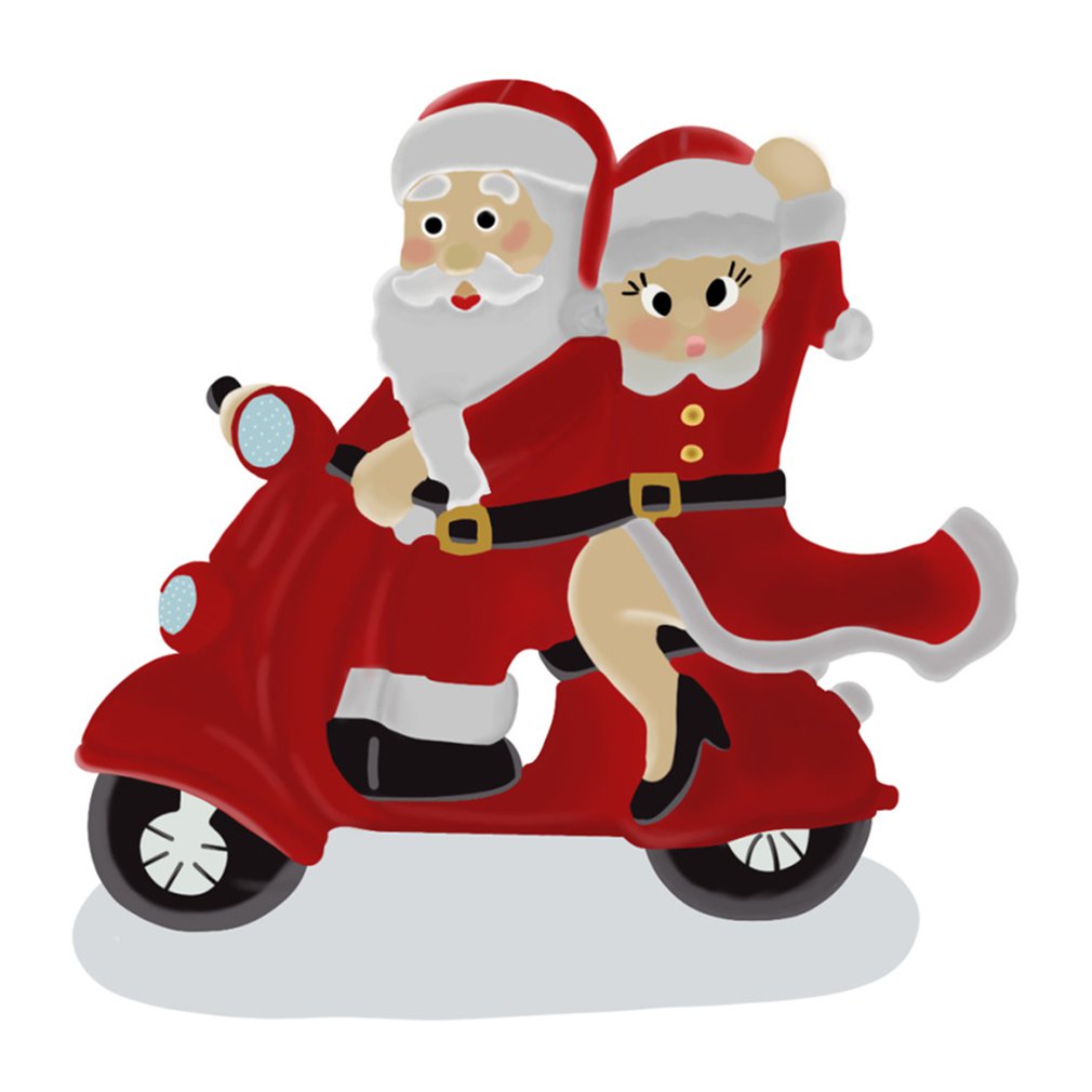 Detail Santa On A Motorcycle Clipart Nomer 19