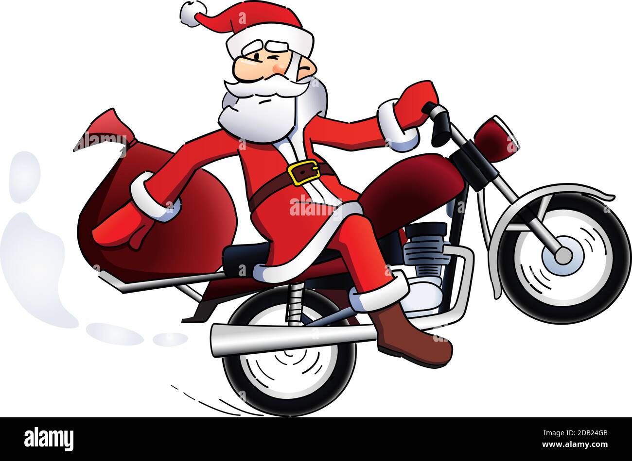 Detail Santa On A Motorcycle Clipart Nomer 24