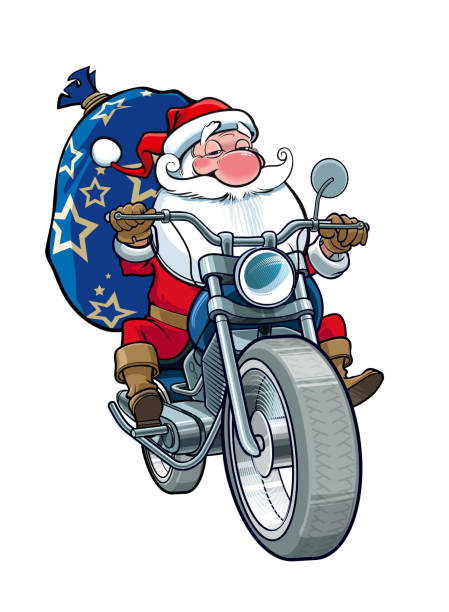 Detail Santa On A Motorcycle Clipart Nomer 29