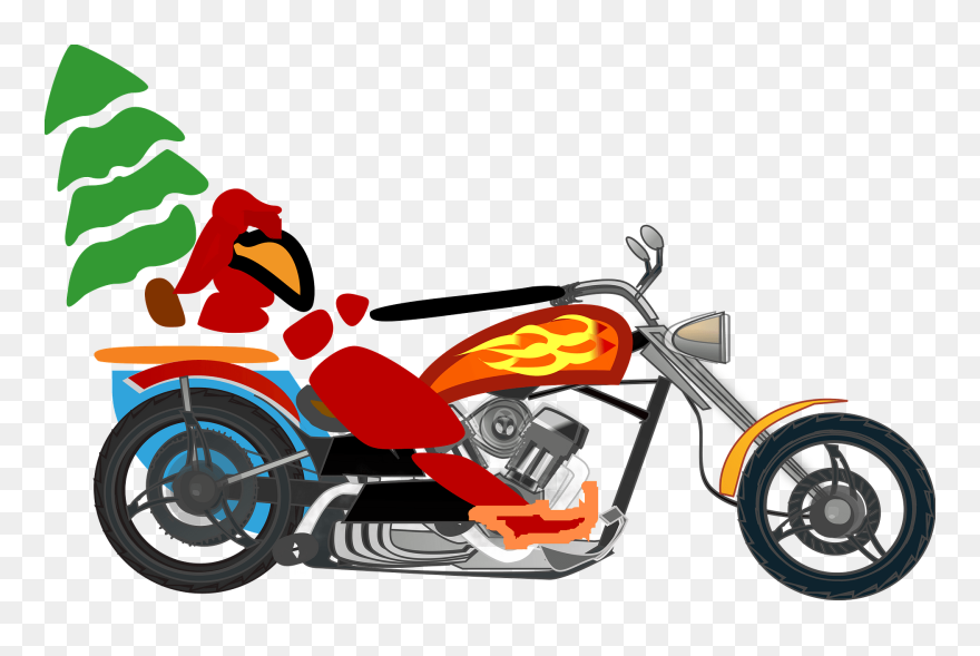 Detail Santa On A Motorcycle Clipart Nomer 31