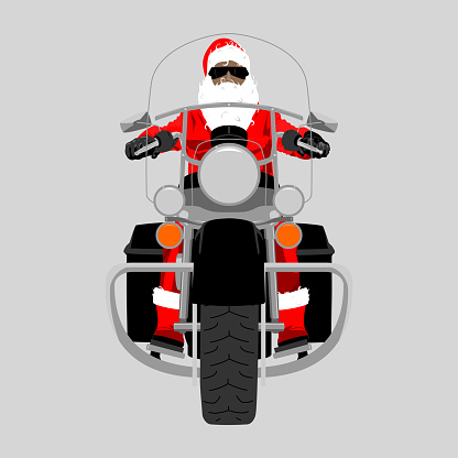 Detail Santa On A Motorcycle Clipart Nomer 43