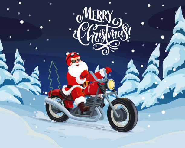 Detail Santa On Motorcycle Clipart Nomer 11