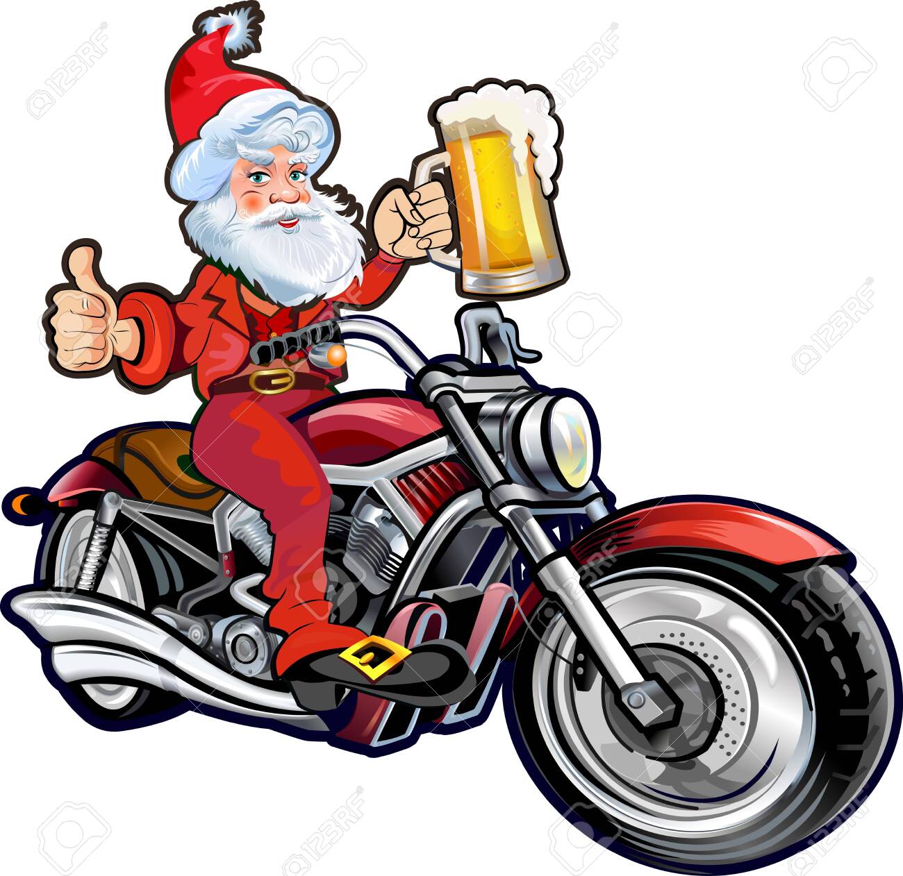 Detail Santa On Motorcycle Clipart Nomer 12