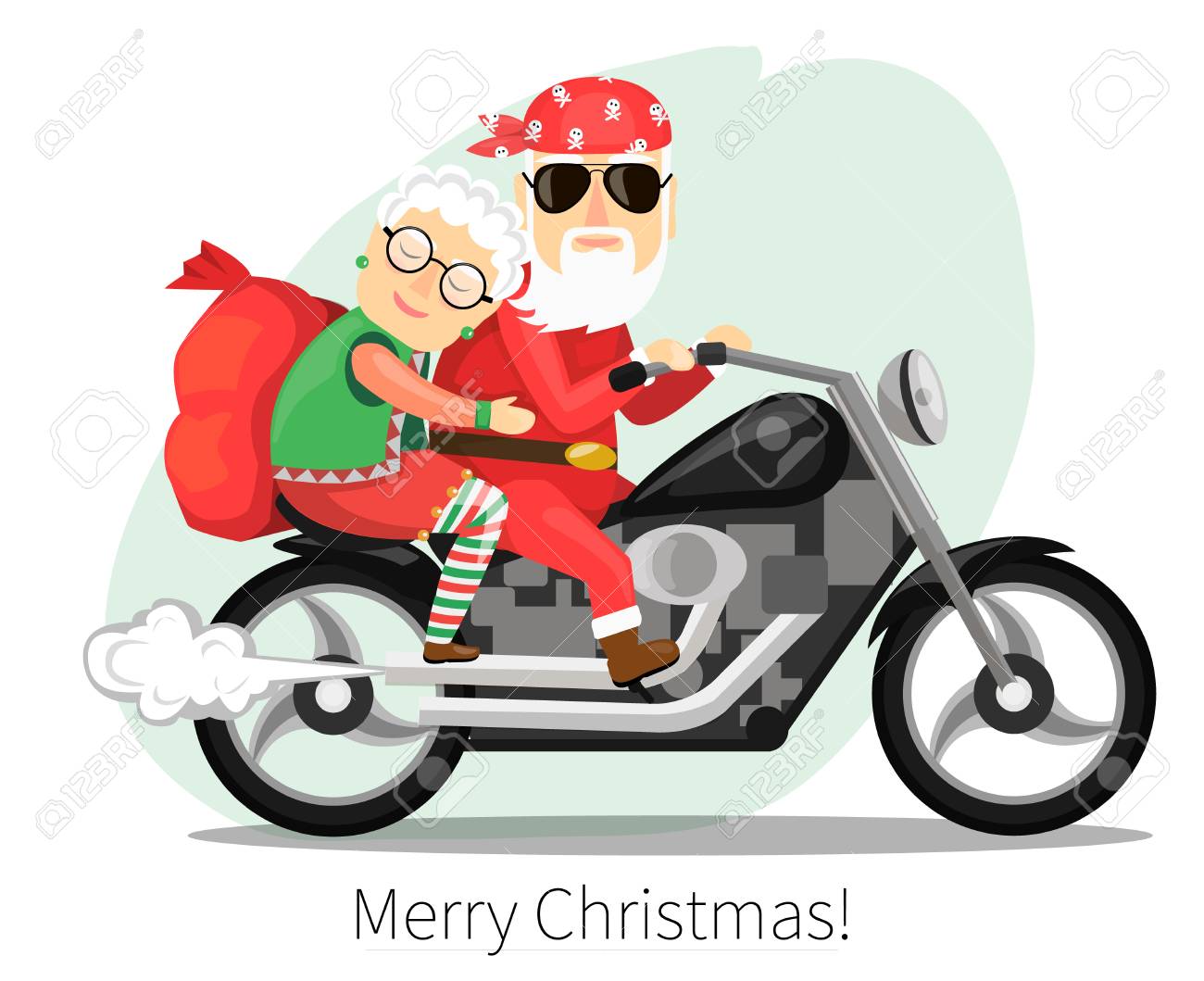 Detail Santa On Motorcycle Clipart Nomer 16