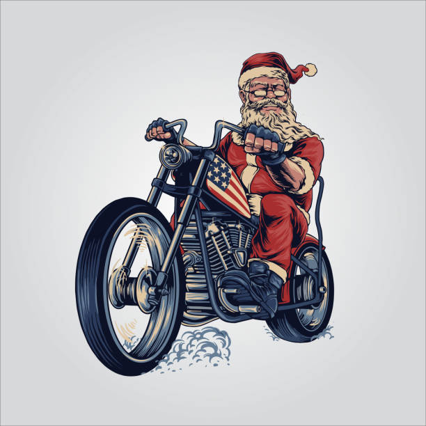 Detail Santa On Motorcycle Clipart Nomer 20