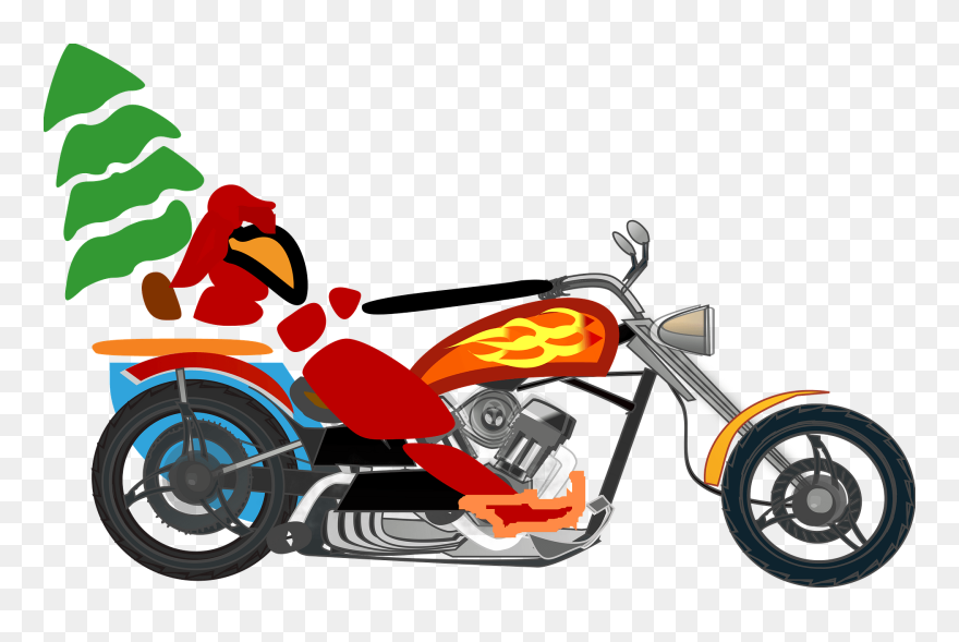 Detail Santa On Motorcycle Clipart Nomer 34