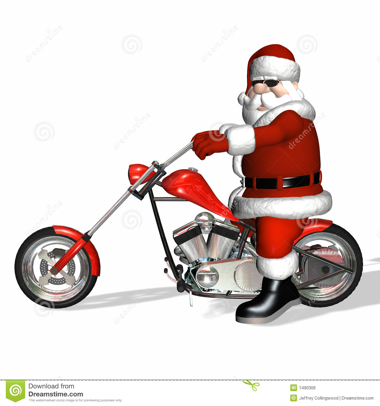 Detail Santa On Motorcycle Clipart Nomer 35