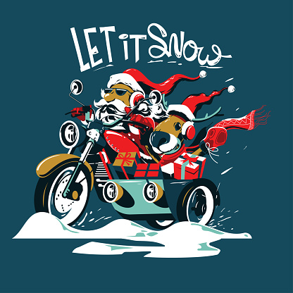 Detail Santa On Motorcycle Clipart Nomer 39