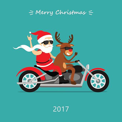 Detail Santa On Motorcycle Clipart Nomer 41