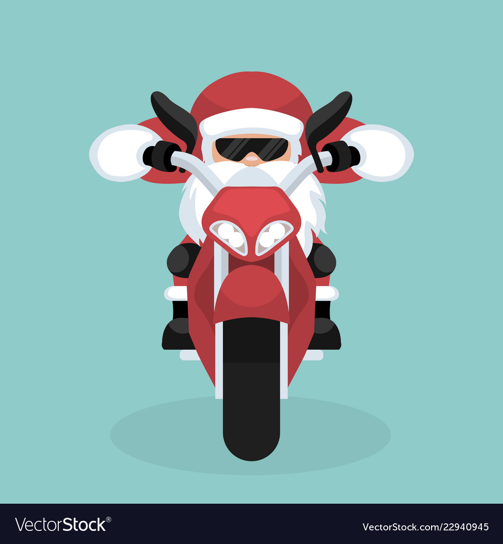 Detail Santa On Motorcycle Clipart Nomer 44