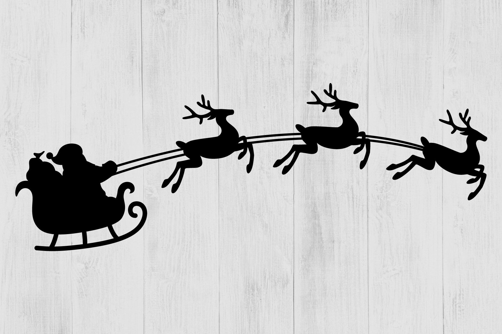 Detail Santa Sleigh And Reindeer Clipart Nomer 2