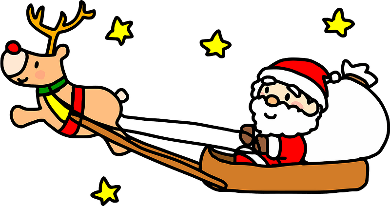 Detail Santa Sleigh And Reindeer Clipart Nomer 28