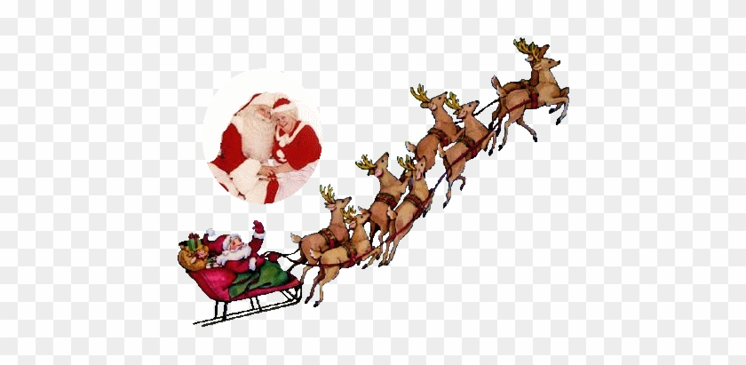 Detail Santa Sleigh And Reindeer Clipart Nomer 41