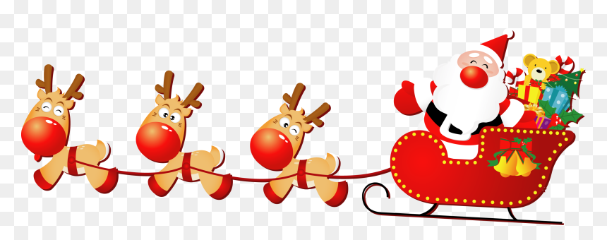 Detail Santa Sleigh And Reindeer Clipart Nomer 7