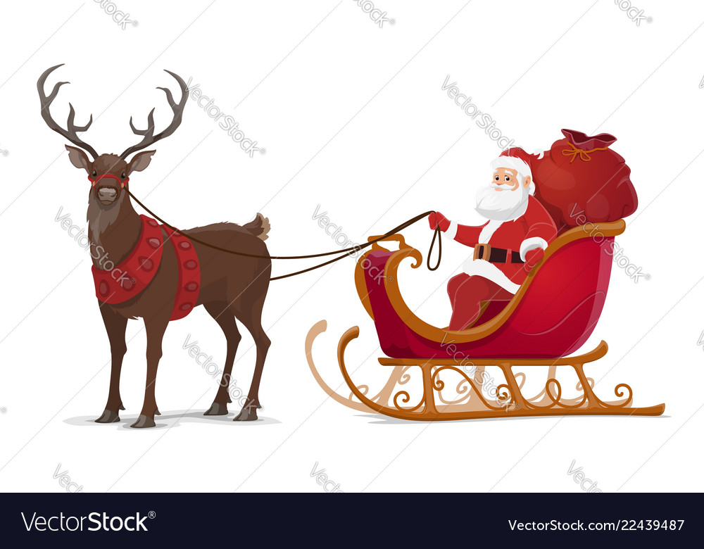 Detail Santa Sleigh And Reindeer Images Nomer 2