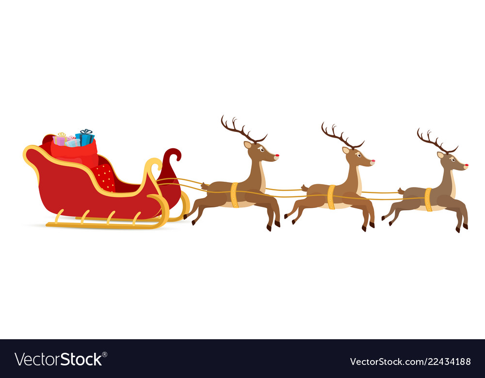 Detail Santa Sleigh And Reindeer Images Nomer 15