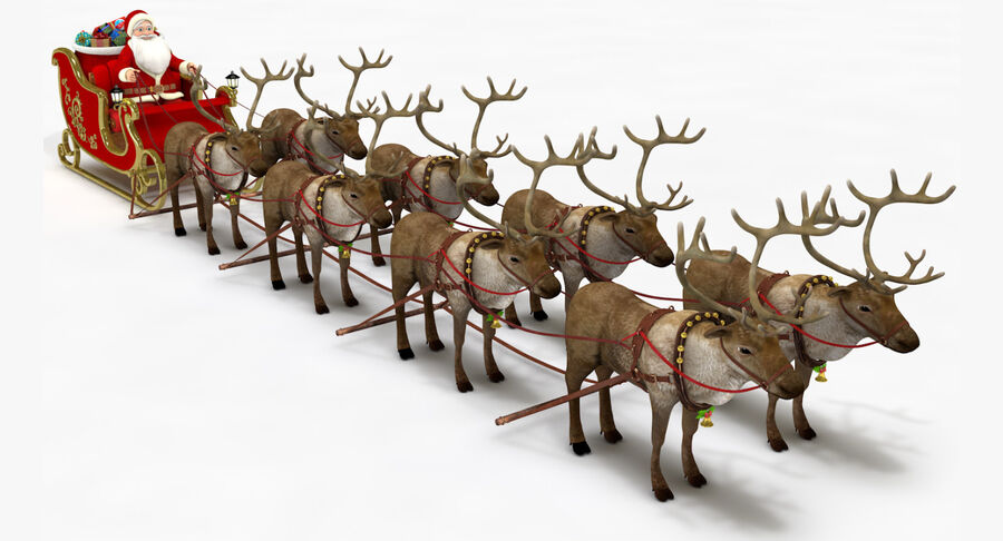 Detail Santa Sleigh And Reindeer Images Nomer 16