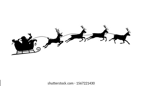 Detail Santa Sleigh And Reindeer Images Nomer 21