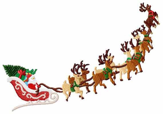 Detail Santa Sleigh And Reindeer Images Nomer 23