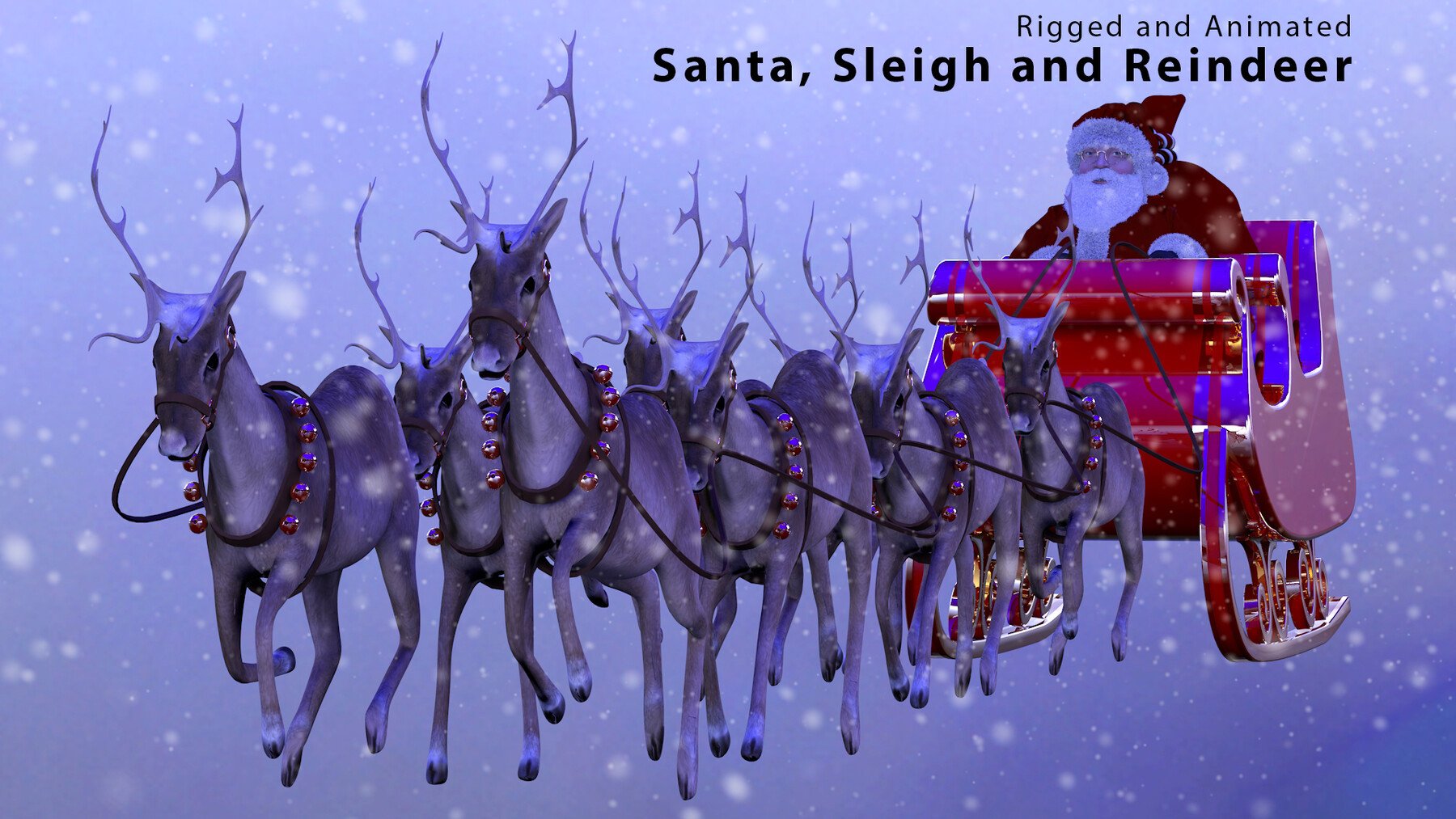 Detail Santa Sleigh And Reindeer Images Nomer 30