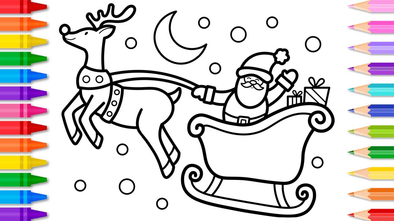 Detail Santa Sleigh And Reindeer Images Nomer 37