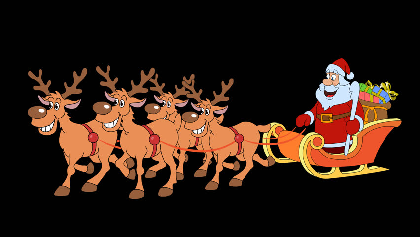 Detail Santa Sleigh And Reindeer Images Nomer 43