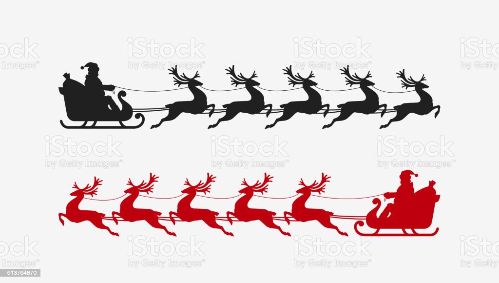Detail Santa Sleigh And Reindeer Images Nomer 44