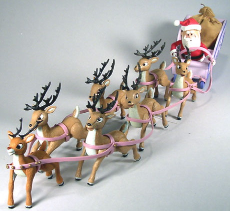 Detail Santa Sleigh And Reindeer Images Nomer 51