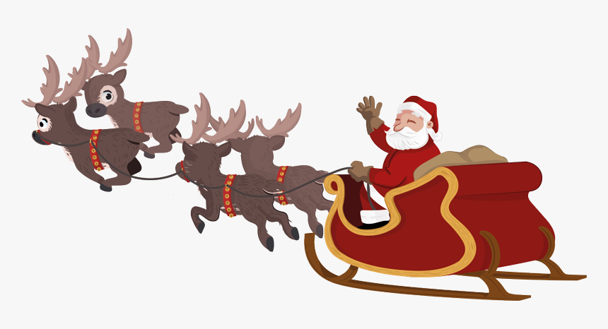 Detail Santa Sleigh And Reindeer Png Nomer 23