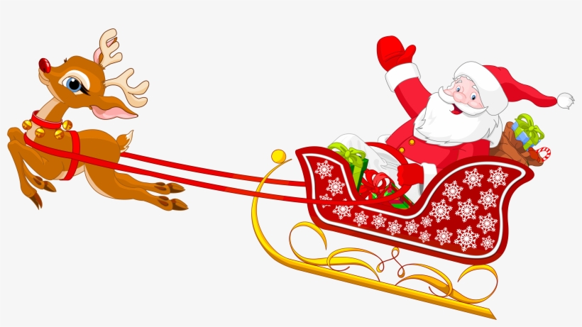Detail Santa Sleigh And Reindeer Png Nomer 44
