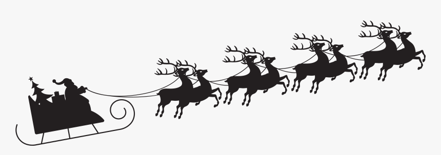 Detail Santa Sleigh Flying Clipart Nomer 52