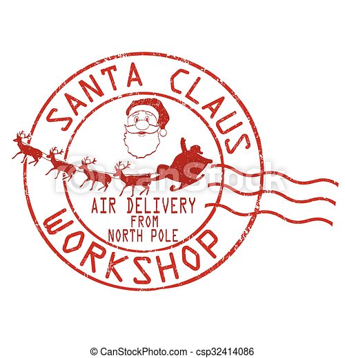 Detail Santa Stamp Clipart Nomer 5