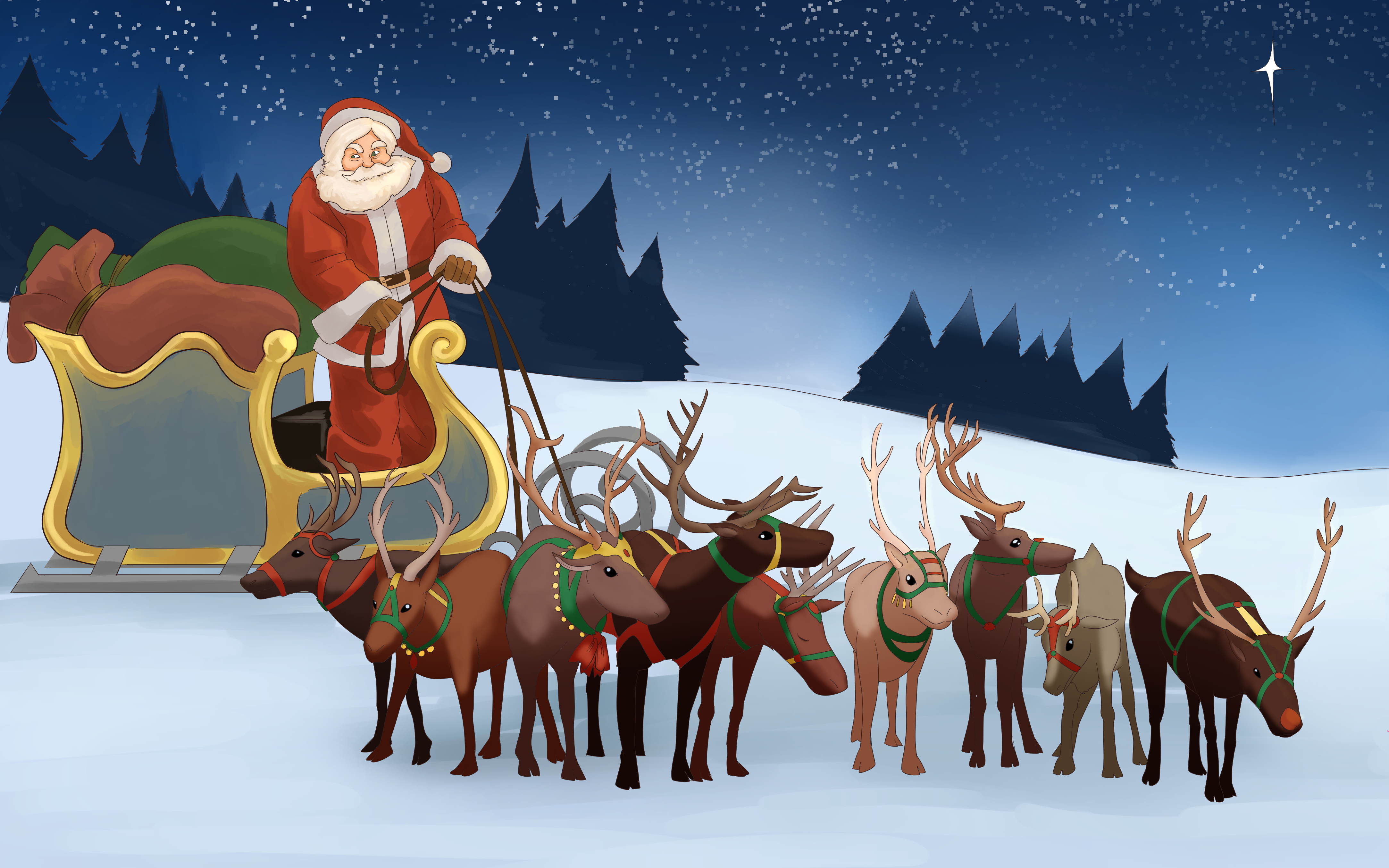 Detail Santas Reindeers Name List Nomer 11