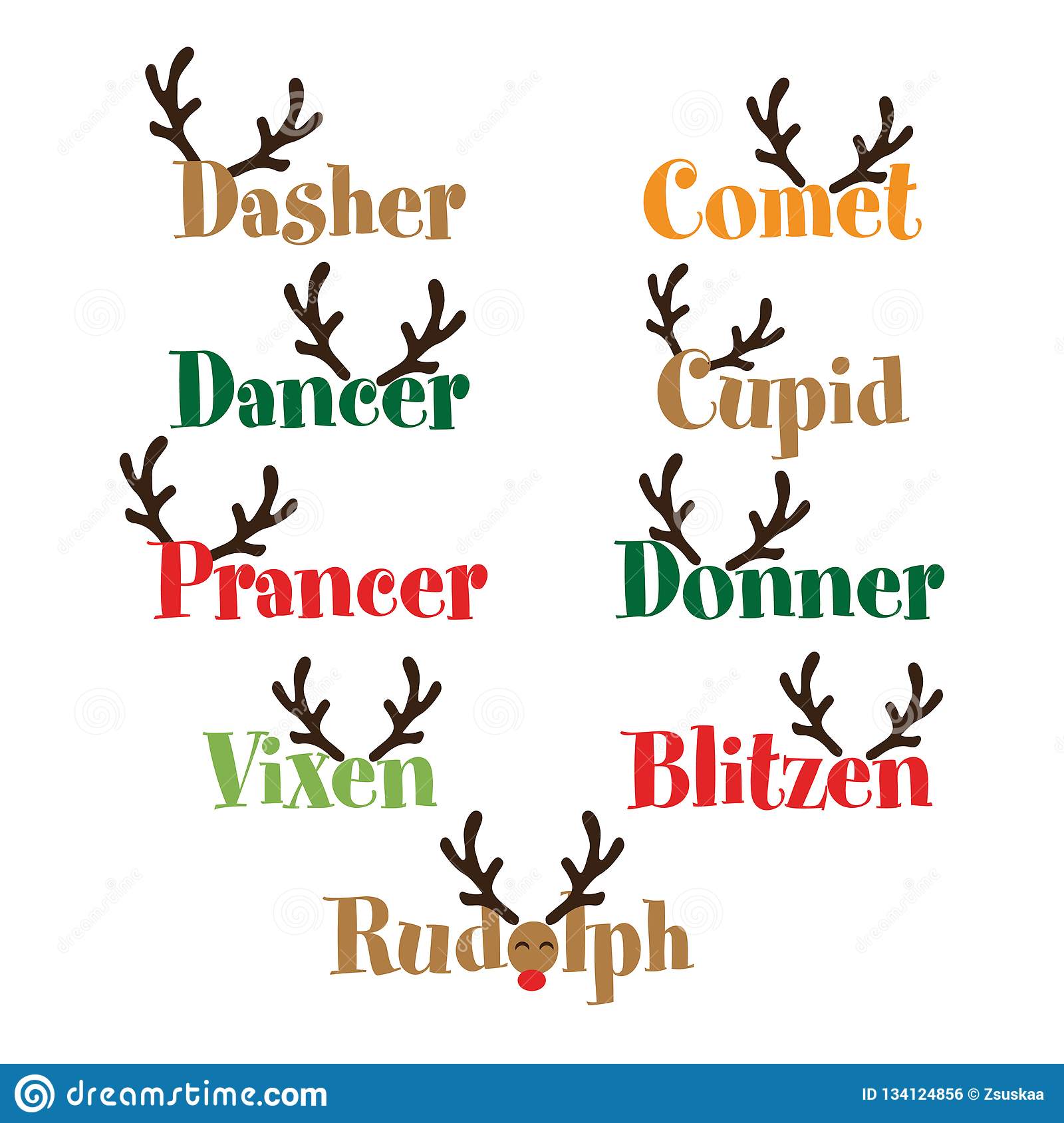 Detail Santas Reindeers Name List Nomer 13