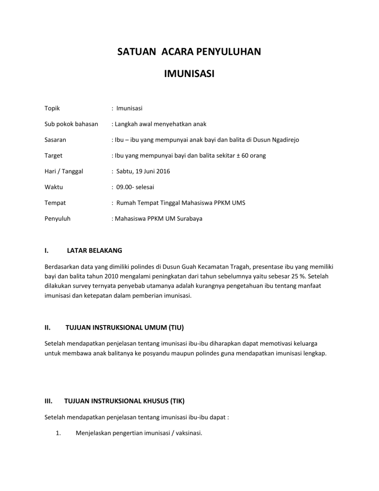 Sap Imunisasi - KibrisPDR