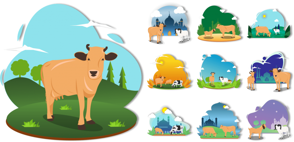 Detail Sapi Kurban Vector Nomer 29